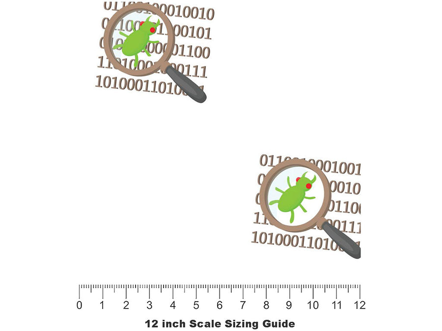 Bug Report Technology Vinyl Film Pattern Size 12 inch Scale~Rwraps Bug Report Technology Sizing Chart~3