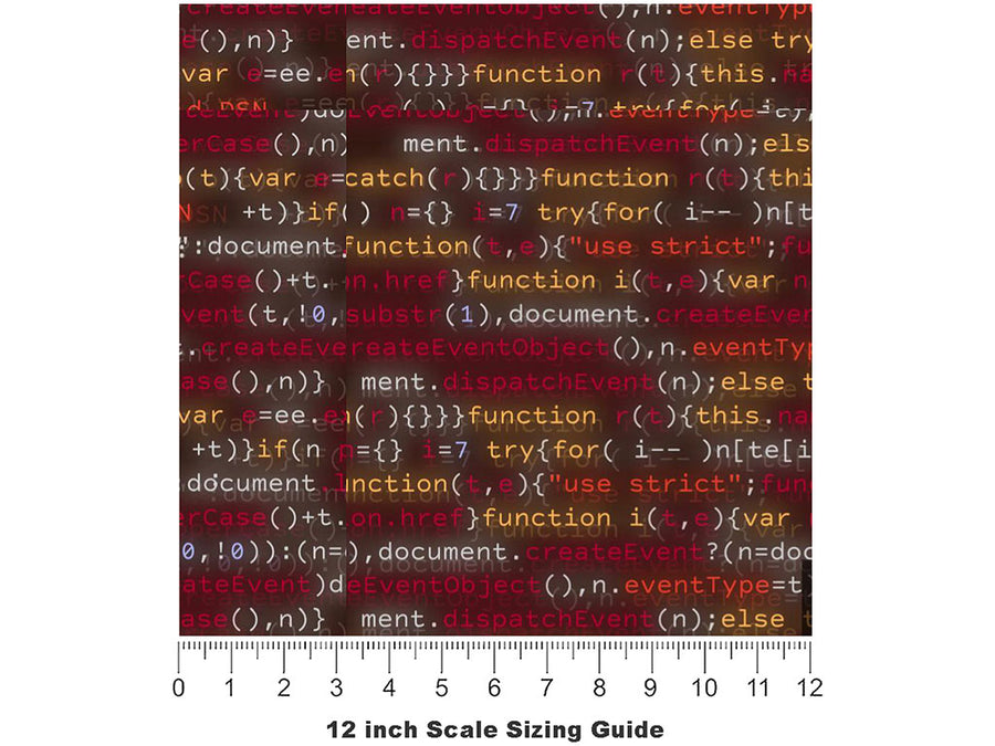 Bugging Out Technology Vinyl Film Pattern Size 12 inch Scale~Rwraps Bugging Out Technology Sizing Chart~3