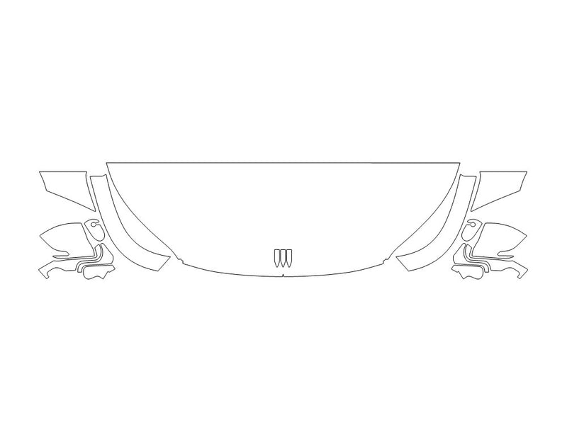 enclave Avery Dennison Clear Bra Hood Precut PPF Diagram