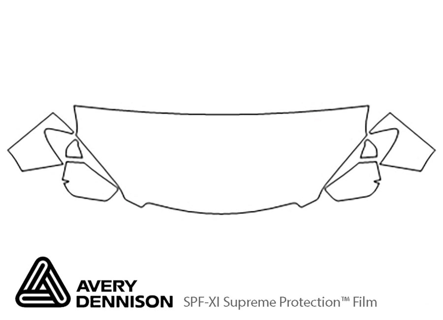 encore Avery Dennison Clear Bra Hood Precut PPF Diagram