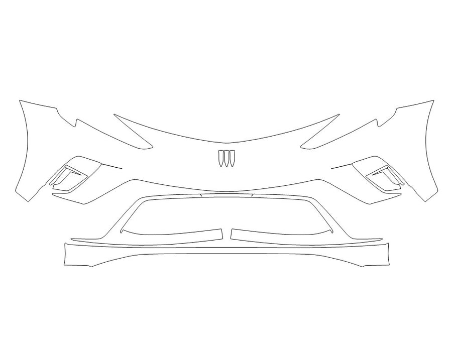 encore 3M Clear Bra Bumper Precut PPF Diagram