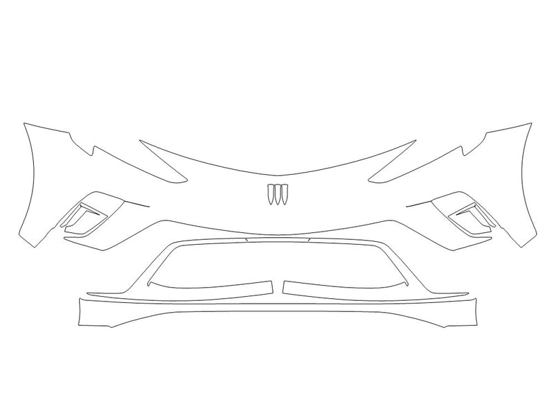 encore Avery Dennison Clear Bra Bumper Precut PPF Diagram