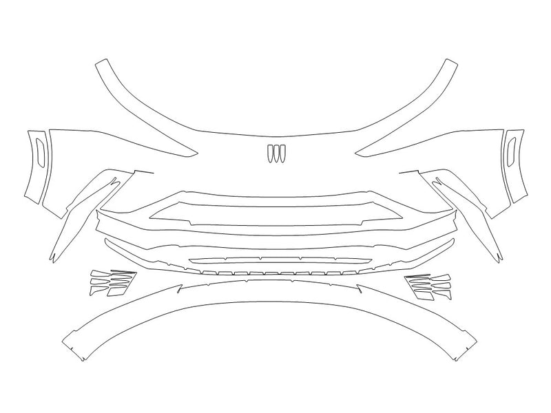 envista 3M Clear Bra Bumper Precut PPF Diagram