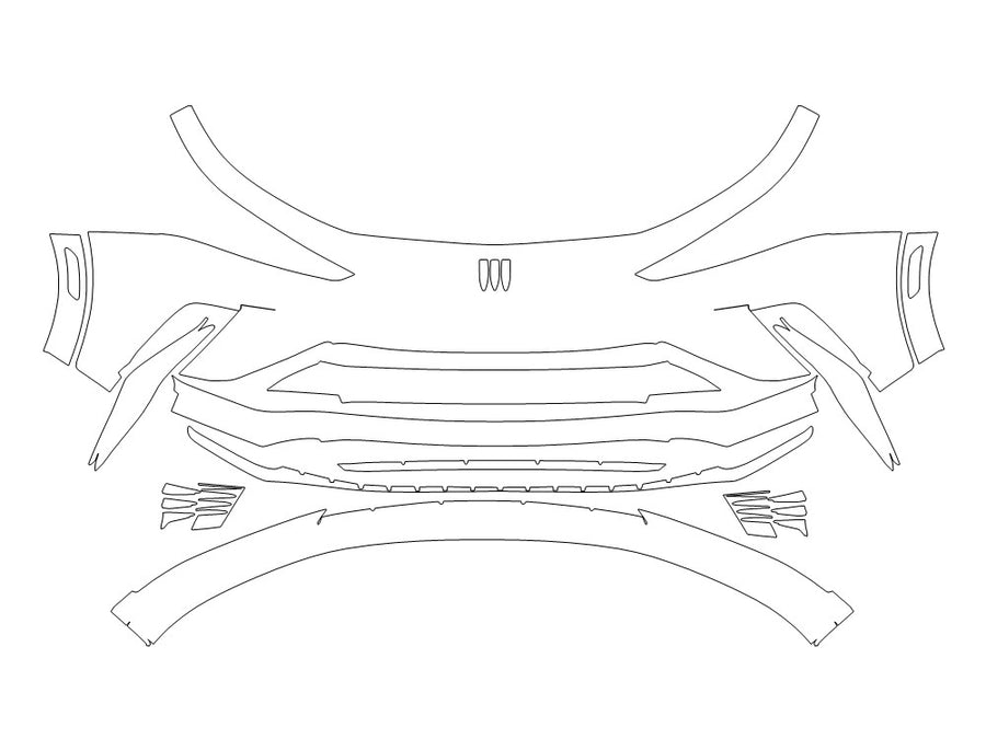 envista 3M Clear Bra Bumper Precut PPF Diagram