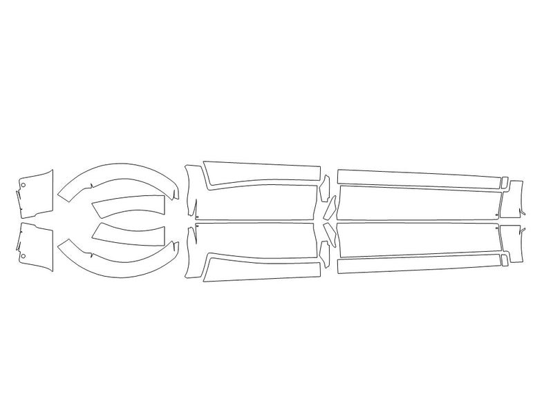 envista 3M Clear Bra Door Cup Precut PPF Diagram