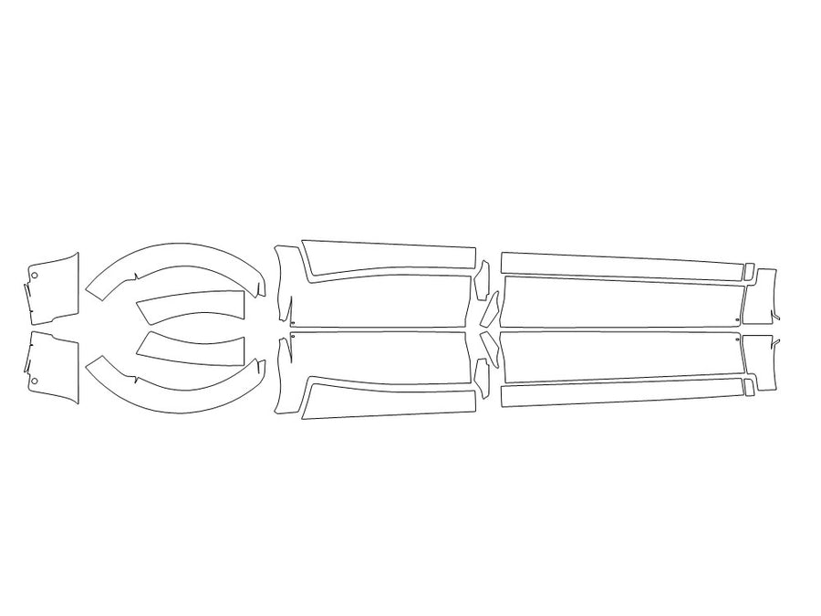 envista 3M Clear Bra Door Cup Precut PPF Diagram