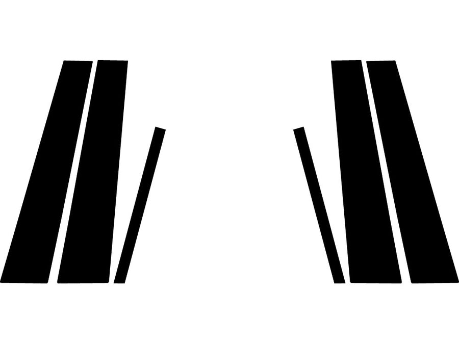 buick lucerne 2006-2011 Brushed Aluminum Black Pillar Trim Diagram