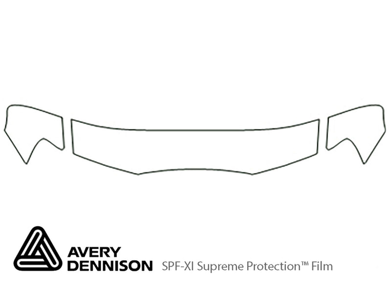rainier Avery Dennison Clear Bra Hood Precut PPF Diagram