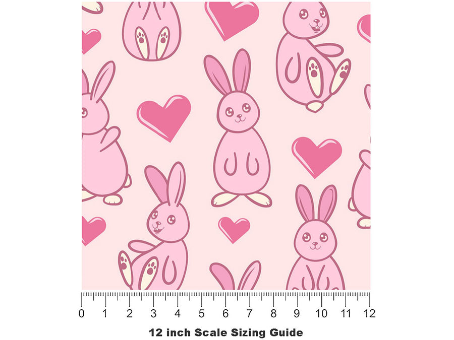 Bunny Love Animal Vinyl Film Pattern Size 12 inch Scale~Rwraps Bunny Love Animal Sizing Chart~2
