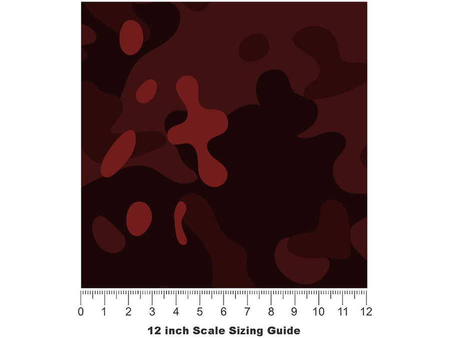 Burgundy ERDL Camouflage Vinyl Film Pattern Size 12 inch Scale~Rwraps Burgundy ERDL Camouflage Sizing Chart~3
