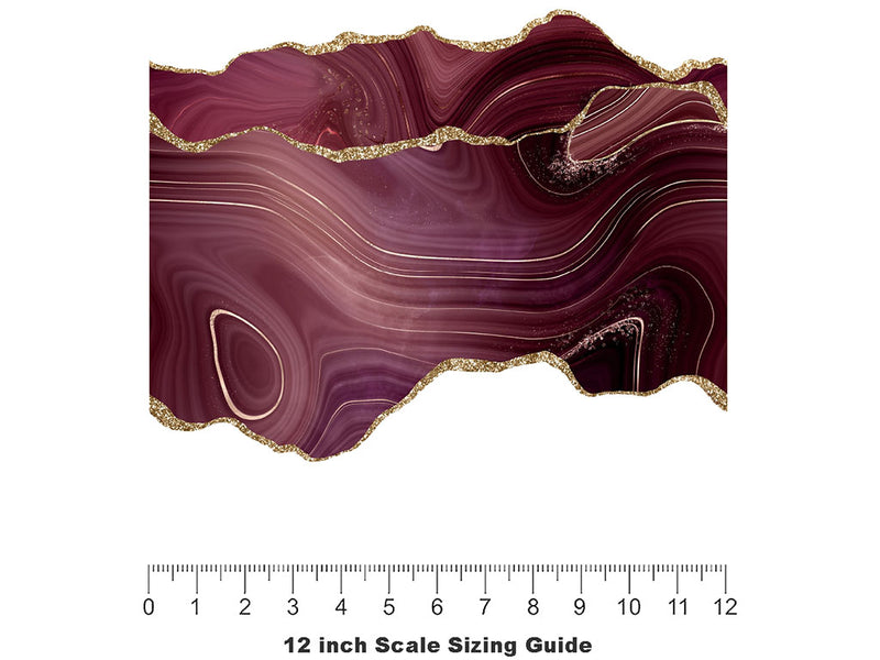 Burgundy Lip Gemstone Vinyl Film Pattern Size 12 inch Scale~Rwraps Burgundy Lip Gemstone Sizing Chart~2
