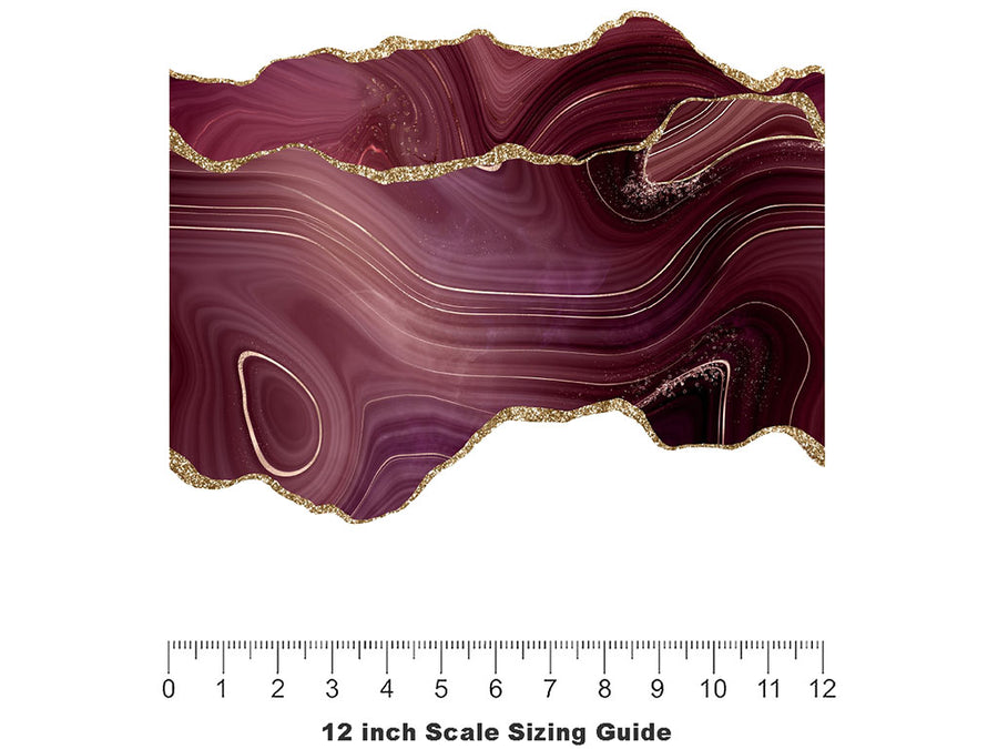 Burgundy Lip Gemstone Vinyl Film Pattern Size 12 inch Scale~Rwraps Burgundy Lip Gemstone Sizing Chart~2