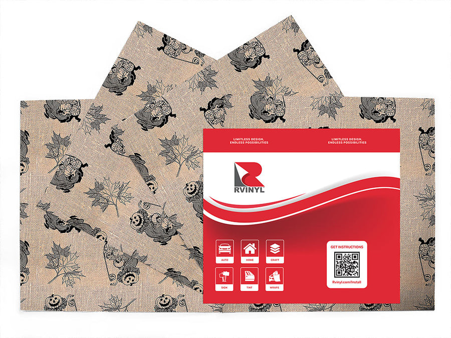 burlap harvest horror Craft Vinyl Sheet Pack