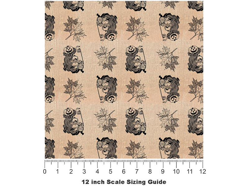 Burlap Harvest Horror Vinyl Film Pattern Size 12 inch Scale~Rwraps Burlap Harvest Horror Sizing Chart~2