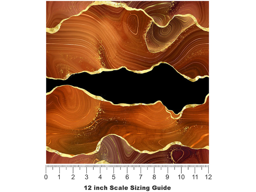 Burnt Umber Gemstone Vinyl Film Pattern Size 12 inch Scale~Rwraps Burnt Umber Gemstone Sizing Chart~2