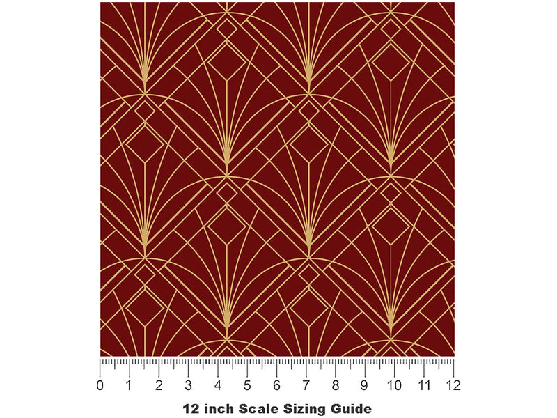 Bursting Fireworks Art Deco Vinyl Film Pattern Size 12 inch Scale~Rwraps Bursting Fireworks Art Deco Sizing Chart~2