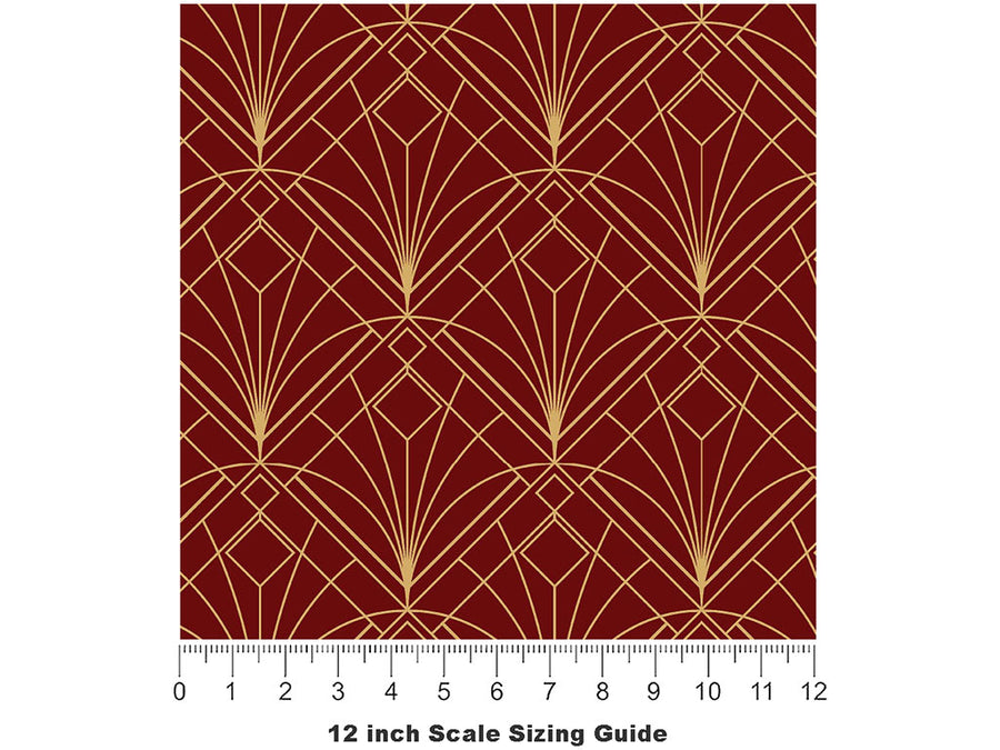 Bursting Fireworks Art Deco Vinyl Film Pattern Size 12 inch Scale~Rwraps Bursting Fireworks Art Deco Sizing Chart~2