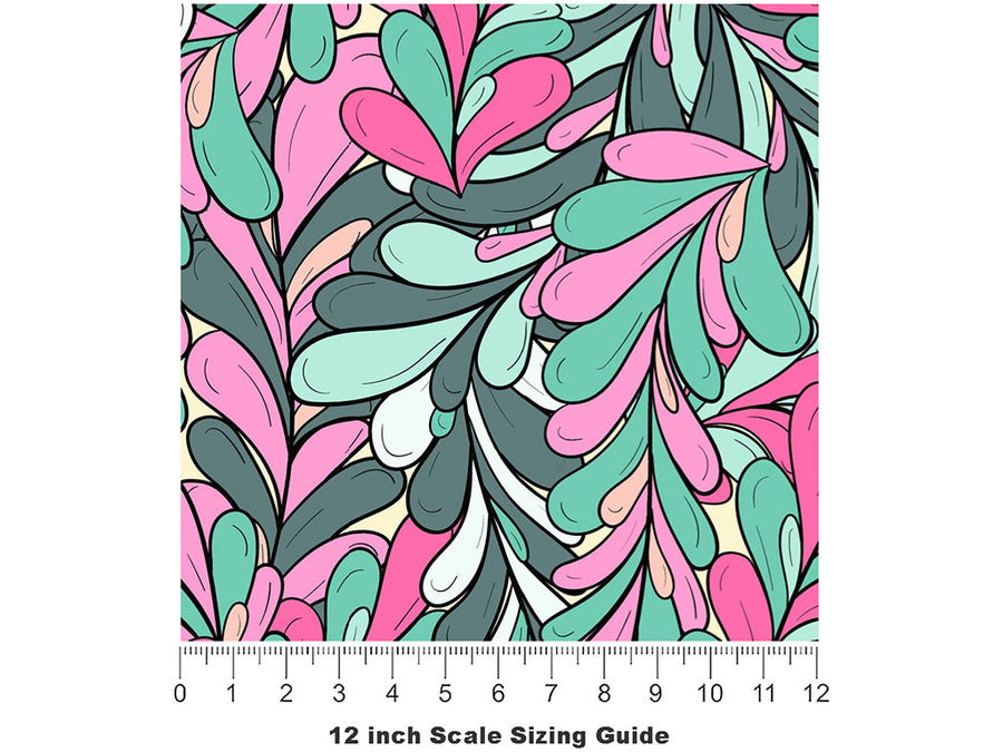 Busy Bushroot Floral Vinyl Film Pattern Size 12 inch Scale~Rwraps Busy Bushroot Floral Sizing Chart~2