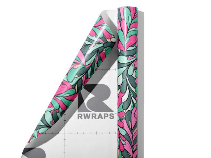Busy Bushroot Floral Wrap Film Sheets~Rwraps Series 914 Busy Bushroot Floral Scrolled Sheet~3