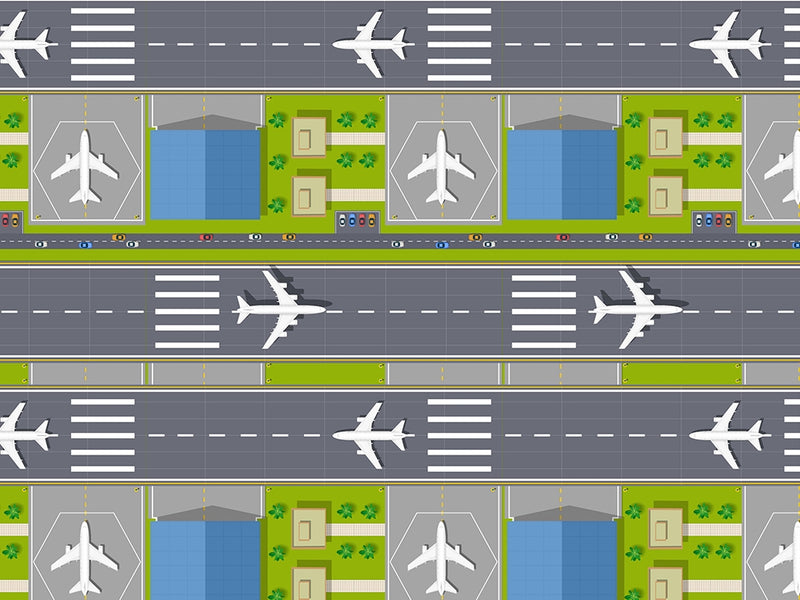 Busy Tarmac Cityscape Vinyl Wrap Pattern~Rwraps Series 914 Digitally Printed Vinyl Wrap~0