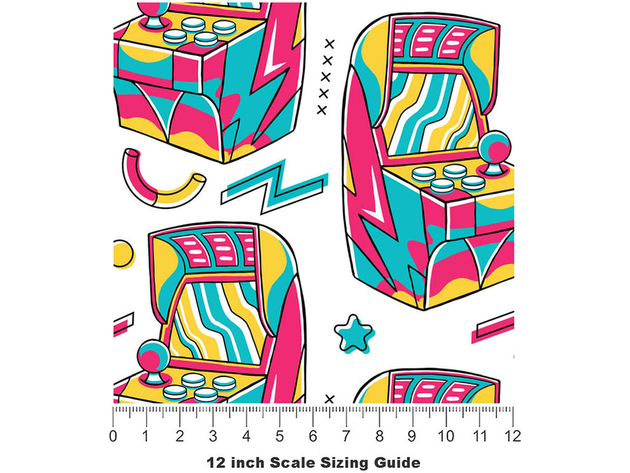 Cabinet Fun Gaming Vinyl Film Pattern Size 12 inch Scale~Rwraps Cabinet Fun Gaming Sizing Chart~2