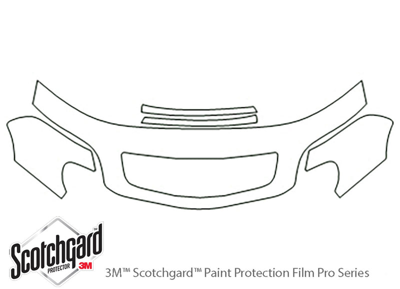 catera 3M Clear Bra Hood Precut PPF Diagram