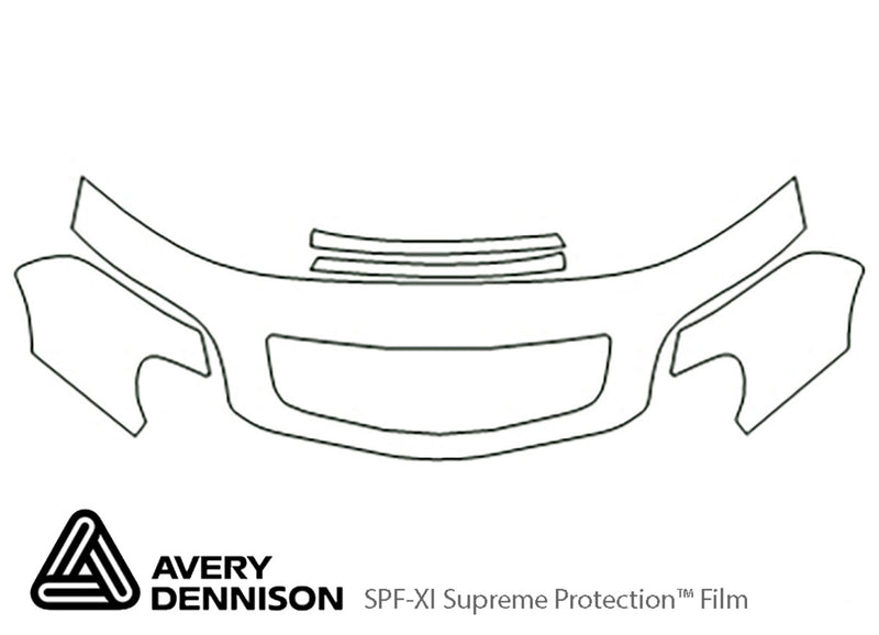 catera Avery Dennison Clear Bra Hood Precut PPF Diagram