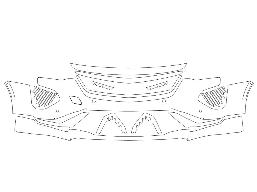 ct4 3M Clear Bra Bumper Precut PPF Diagram