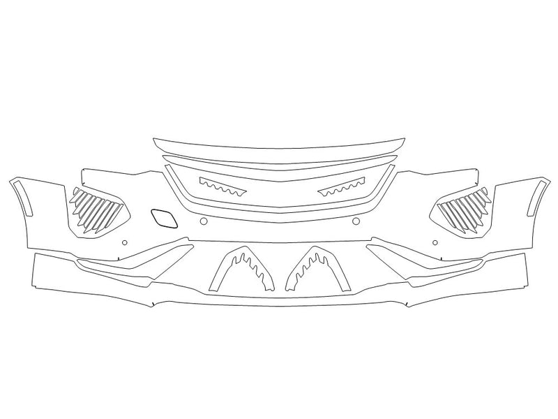ct4 Avery Dennison Clear Bra Bumper Precut PPF Diagram