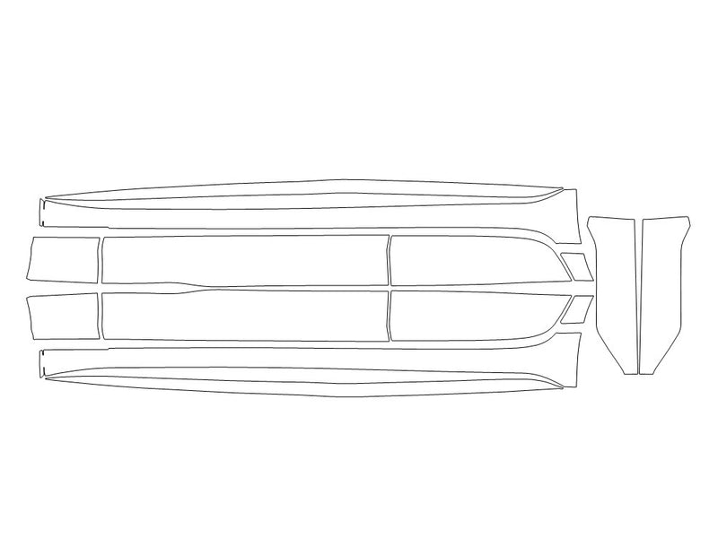ct4 3M Clear Bra Door Cup Precut PPF Diagram