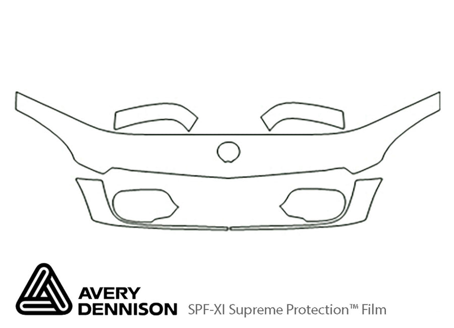 deville Avery Dennison Clear Bra Hood Precut PPF Diagram