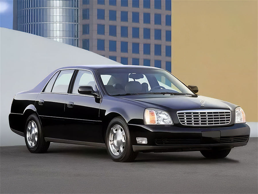cadillac deville 2000-2005 (sedan) Brushed Aluminum Black Pillar Trim