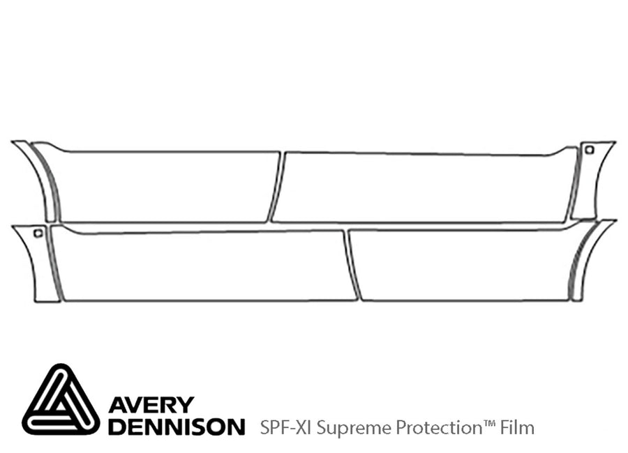 dts Avery Dennison Clear Bra Door Cup Precut PPF Diagram