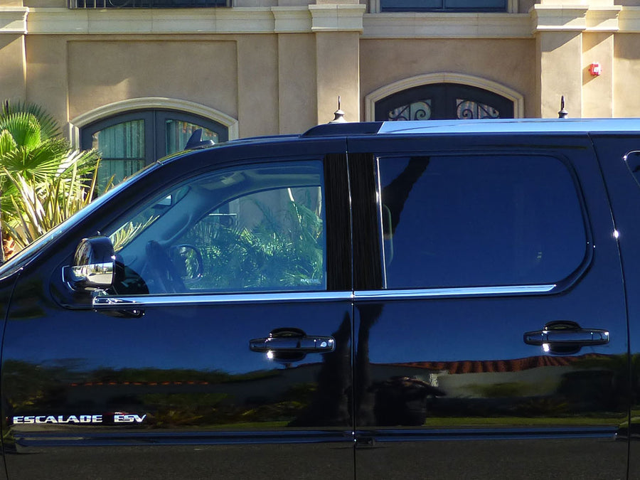 cadillac escalade 2007-2014 Brushed Aluminum Black Pillar Cover Diagram