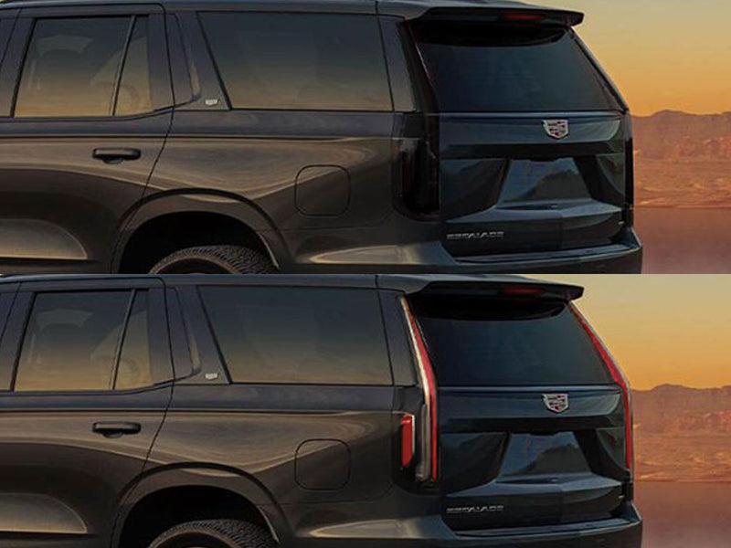 escalade Before and After Smoked Taillights