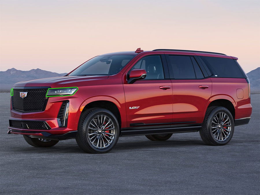 cadillac escalade 2021-2024 Headlight Protection Installation Location