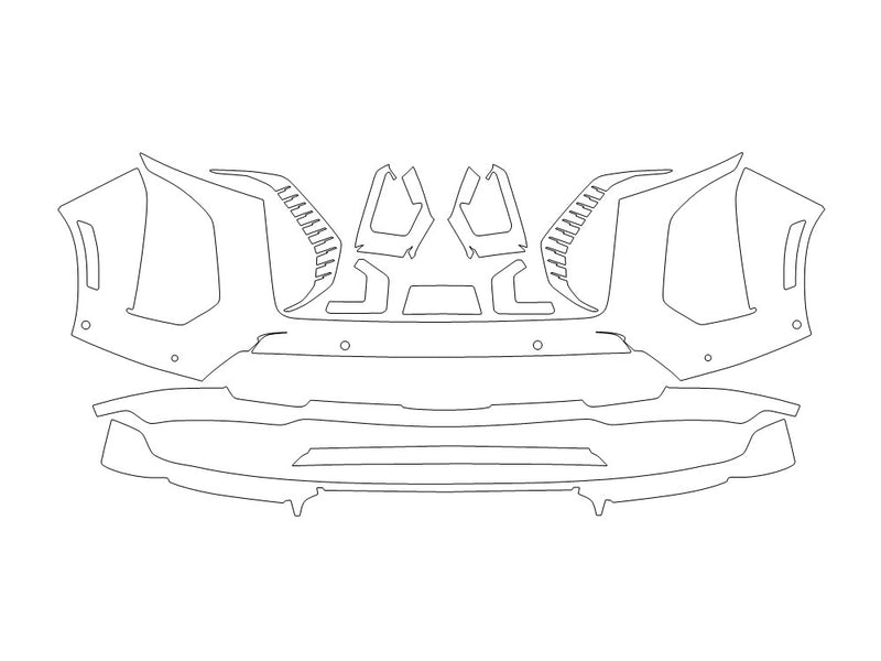 escalade Avery Dennison Clear Bra Bumper Precut PPF Diagram
