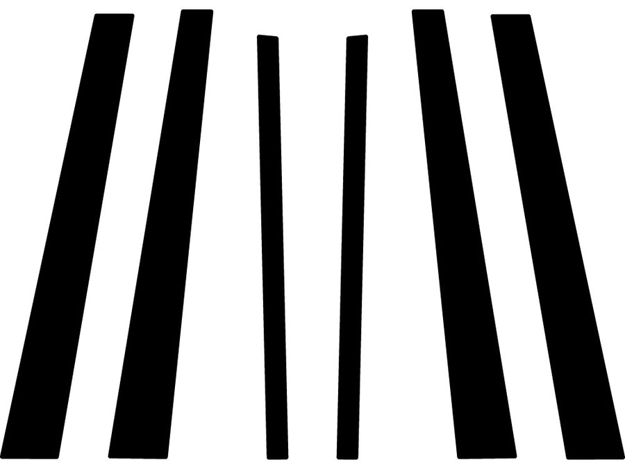 cadillac fleetwood 1993-1996 Brushed Aluminum Black Pillar Trim Diagram