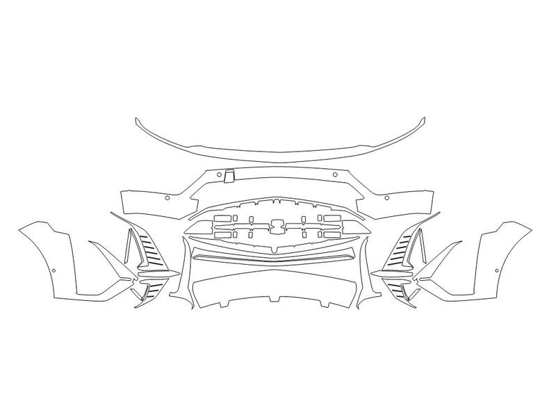 lyriq 3M Clear Bra Bumper Precut PPF Diagram
