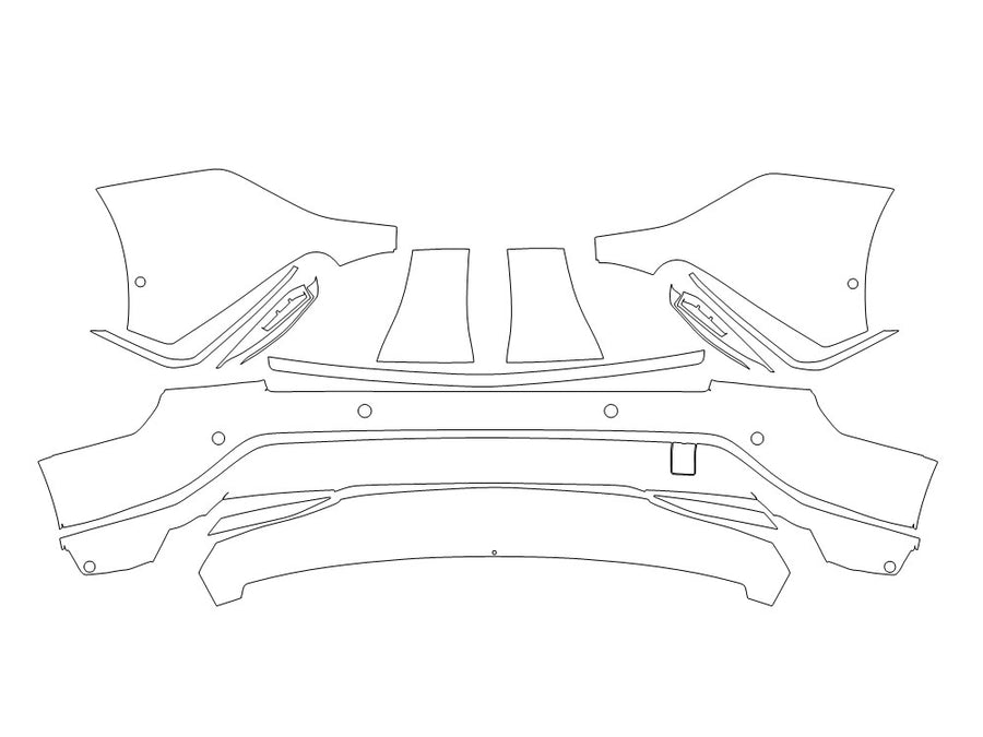 lyriq Avery Dennison Clear Bra Door Cup Precut PPF Diagram