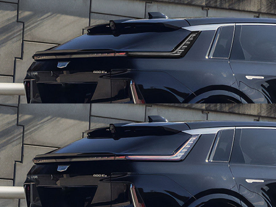 lyriq Before and After Smoked Taillights