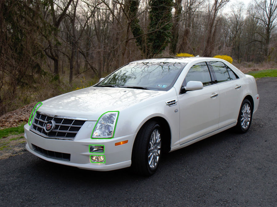 cadillac sts 2008-2011 Headlight Protection Installation Location