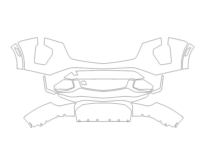 xt4 Avery Dennison Clear Bra Bumper Precut PPF Diagram