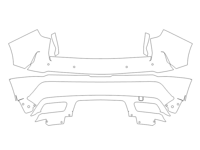 xt4 Avery Dennison Clear Bra Door Cup Precut PPF Diagram