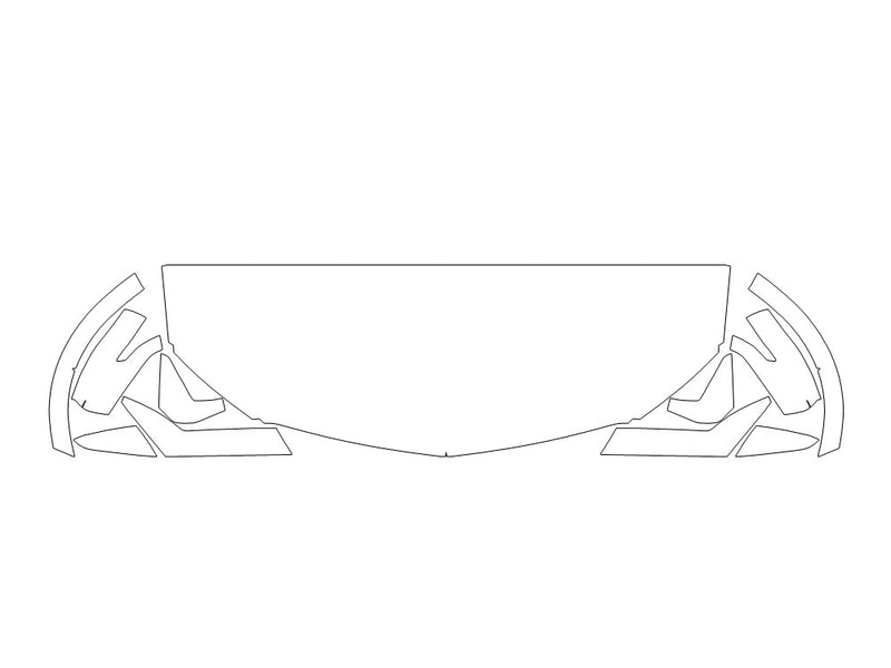 xt6 Avery Dennison Clear Bra Hood Precut PPF Diagram