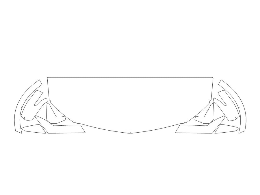 xt6 Avery Dennison Clear Bra Hood Precut PPF Diagram