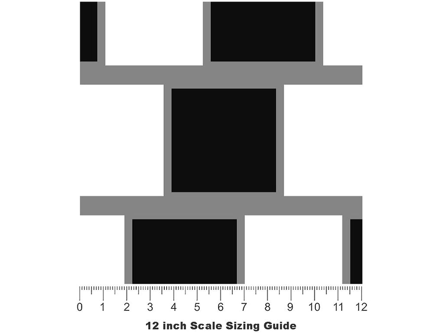 Cafe Wall Optical Illusion Vinyl Film Pattern Size 12 inch Scale~Rwraps Cafe Wall Optical Illusion Sizing Chart~2