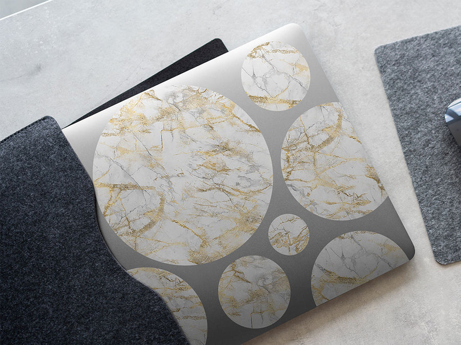calacatta gold marble stone DIY Laptop Stickers