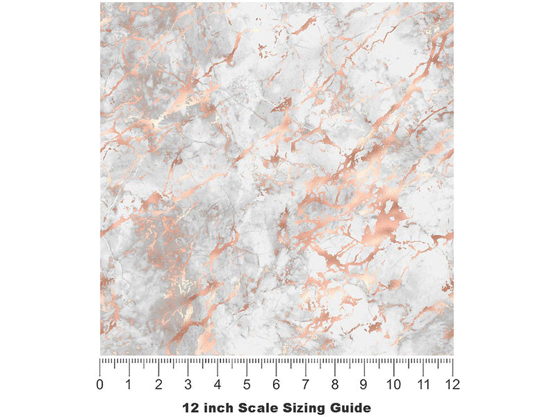 Calacatta Rose-Gold Marble Vinyl Film Pattern Size 12 inch Scale~Rwraps Calacatta Rose-Gold Marble Sizing Chart~2