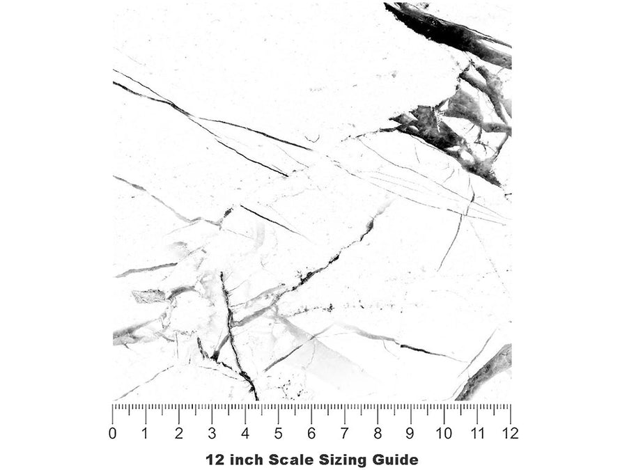 Calacatta White Marble Vinyl Film Pattern Size 12 inch Scale~Rwraps Calacatta White Marble Sizing Chart~2